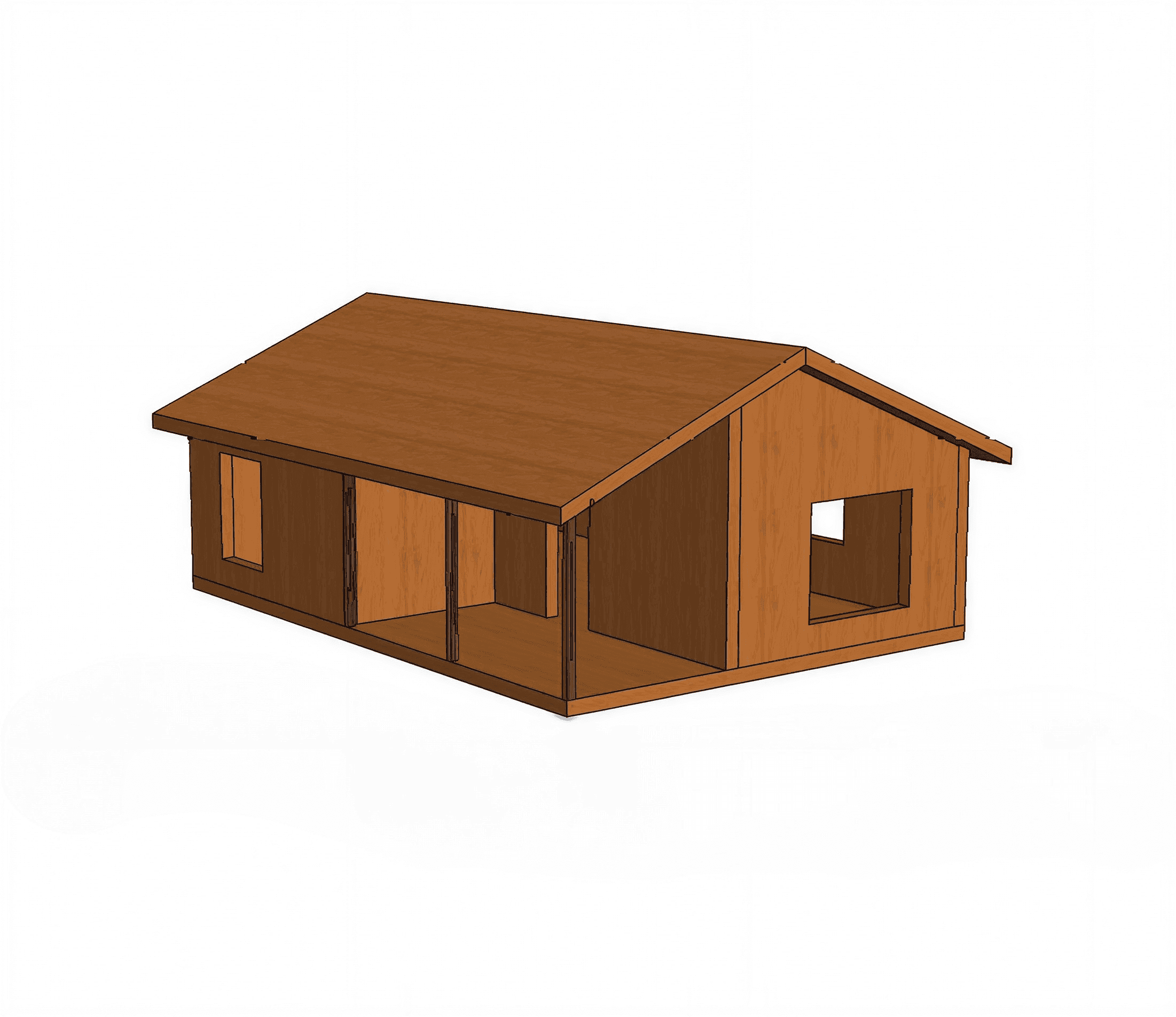 Mini casa pré-fabricada em madeira com exterior moderno
