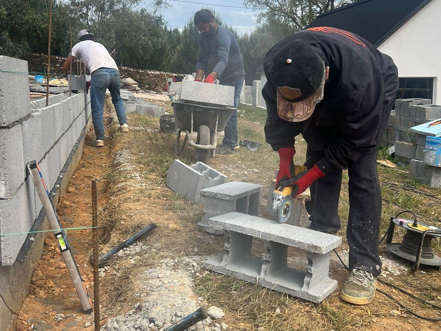 Concrete block installation